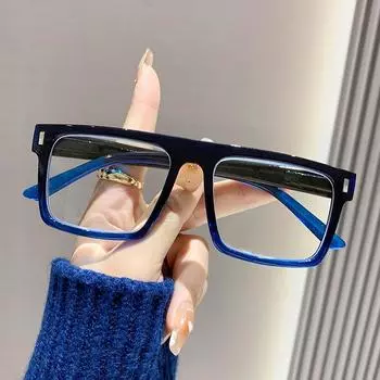 Новый стиль квадратная оправа большой лиф очки для чтения модные рисовые ногти очки для чтения +100 прозрачный