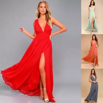 Новый стиль, летние женские сексуальные пляжные платья без рукавов с v-образным вырезом, женское повседневное свободное длинное вечернее платье макси S белый