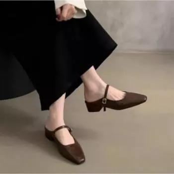 Новый стиль, модные дизайнерские летние туфли-мюли, женские модные туфли на низком каблуке, элегантные женские вечерние платья, шлепанцы, сандалии 35 чёрный