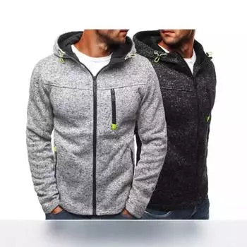 Новый стиль, мужская спортивная повседневная жаккардовая толстовка, флисовый кардиган, куртка с капюшоном 1 S