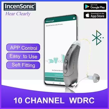 Новый стиль, невидимые заушные слуховые аппараты, 10 каналов, цифровой слуховой аппарат SF101, установка приложения для мобильного телефона LEFT