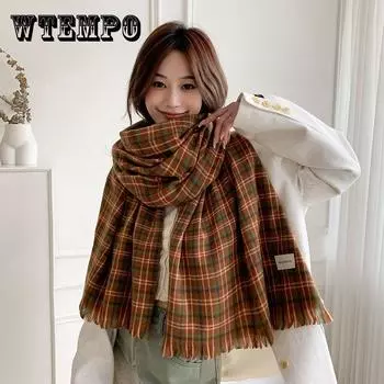 Новый стильный кашемировый клетчатый шарф, теплый осенью и зимой для любителей мужчин и женщин ONE SIZE