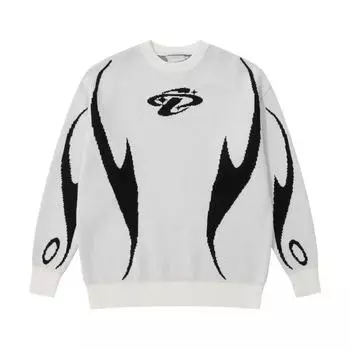 Новый стильный пуловер в пригородном стиле для женщин, осенне-зимний свободный универсальный вязаный свитер с круглым вырезом для верхней одежды S белый