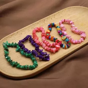 Новый стильный женский браслет из натуральной ракушки, окрашенный гравийный браслет для женщин, цепочка для подарка на день рождения, 18 см 18CM