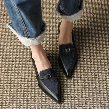 Новый стиль, острый носок, толстый каблук, цвет, сексуальная пряжка, украшение, элегантные туфли на высоком каблуке для банкета и вечеринки, женская обувь 36