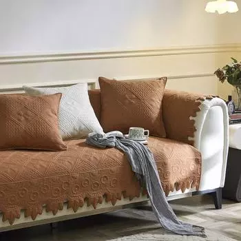 Новый стиль, подушка для дивана из чистого хлопка на все времена года, нескользящая подушка, защищающая от царапин, французская легкая роскошная ткань для покрытия дивана 70*70cm