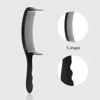 Новый стиль, профессиональная парикмахерская стрижка, изогнутая расческа для позиционирования, регулируемая S-образная дуга, дизайн, машинка для стрижки волос, расческа, парикмахерские инструменты чёрный