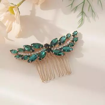 Новый стиль простой свадебный гребень для волос зеленый призрак кристалл алмаз аксессуары для волос фото свадебная фотография зелёный