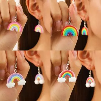 Новый стиль Радужные облака смолы серьги гордость месяц фестиваль серьги ювелирные изделия 1 pair