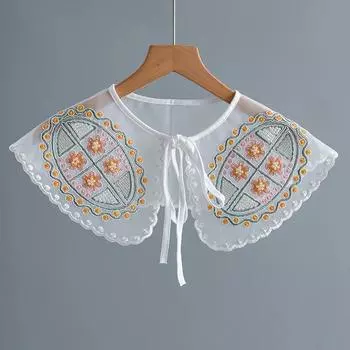 Новый стиль ручной работы из бисера, поддельный воротник, шаль для женской рубашки, платье, накидка на плечи, маленькая накидка, декоративный женский поддельный воротник