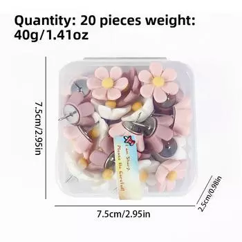 Новый стиль Смола Милый цветок 3D Креативные кнопки для украшения офиса и фотостены 20 pcs, 3 colors