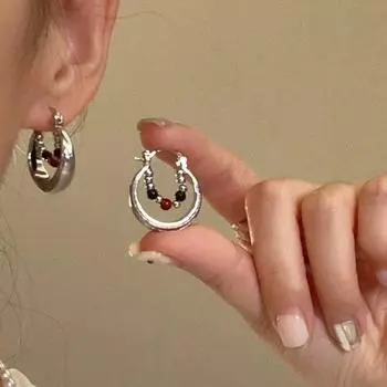 Новый стиль, стильный дизайн, металлические серьги с матовой отделкой из бисера, персонализированные серьги для женщин