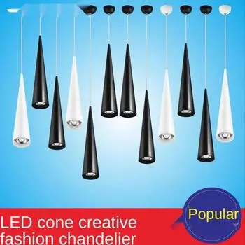 Новый стиль столовой мебели люстра поверхностный светодиодный светильник для ресторана бар декоративная конусная люстра розового золота