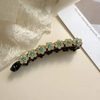 Новый стиль сверкающая хрустальная заколка для волос с модным хрустальным цветком и жемчугом вертикальная заколка для женщин, высокое качество