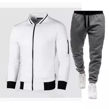 Новый стиль толстовка с застежкой-молнией и воротником-стойкой, толстовка, куртка, мужской клетчатый однотонный кардиган, костюм S