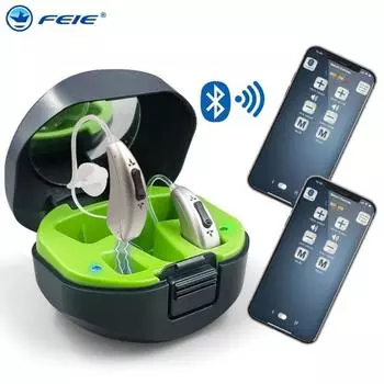 Новый стиль, умные слуховые аппараты, перезаряжаемый мини-заушный слуховой аппарат, интеллектуальное управление через приложение, регулируемый усилитель звука для глухих пожилых людей USA PLUG both ear