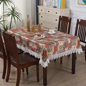 Новый стиль, универсальная скатерть для семейных отелей, обеденный стол, коврик для журнального столика, простая и персонализированная скатерть с кружевным краем 60x60cm