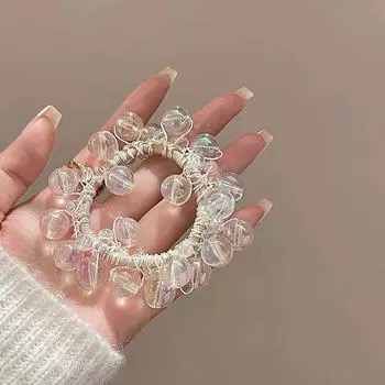 Новый стиль веревка для волос, высококлассные аксессуары для волос Искусственный жемчуг головной цветок резинки для волос женский головной убор, петля для волос для хвостика