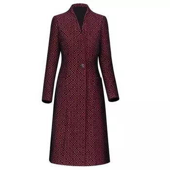 Новый стиль, винтажное жаккардовое женское пальто-ветровка, элегантное платье для мамы L винный