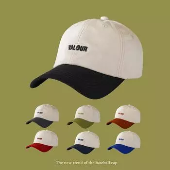 Новый стиль, женская бейсболка с мягким верхом и вышивкой букв, с большими полями и мужским солнцезащитным козырьком, бейсболка с цветными блоками M56-58cm