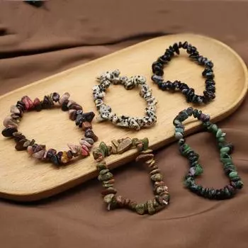 Новый стиль женский браслет из натурального камня унакит/эпидот/крапчатый камень гравийный браслет для женщин цепочка для подарков на день рождения 18 см 18CM