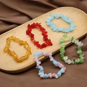 Новый стиль, женский браслет из натурального камня, аквамарин/зеленые агаты, гравийный браслет для женщин, цепочка для подарков на день рождения, 18 см 18CM