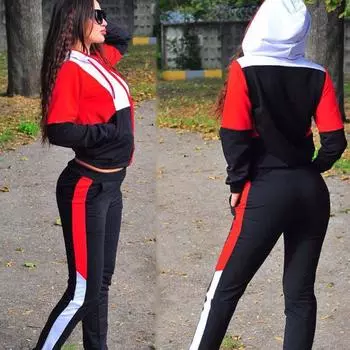 Новый стиль женский спортивный костюм модная спортивная одежда однотонная женская спортивная одежда с длинными рукавами карманный костюм на молнии