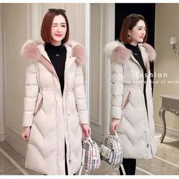 Новый стиль, женское хлопковое пальто, зимнее корейское стильное утолщенное хлопковое пальто с затягиванием талии M зелёный