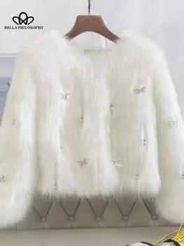 Новый стиль, женское пальто из искусственного меха, меховая куртка, женская зимняя теплая кожаная куртка из искусственного меха, короткая верхняя одежда one size