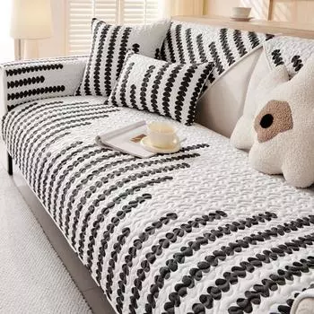 Новый стираный хлопковый полосатый коврик для дивана с геометрическим рисунком, универсальная подушка для дивана, противоскользящая износостойкая наволочка для дивана, чехол для дивана 70x70cm 1pcs