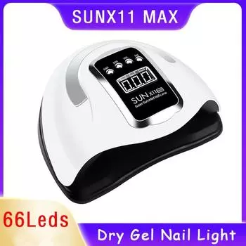 Новый SUN X11 MAX 66 шт. светодиодная лампа для сушки всех гель-лаков для ногтей с большим сенсорным ЖК-дисплеем, умный датчик, маникюрные инструменты Sharon белый