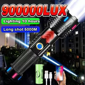Новый супер яркий 800 Вт белый лазерный фонарик перезаряжаемый 5000 м фонарь водонепроницаемый уличный рабочий фонарь для кемпинга no battery