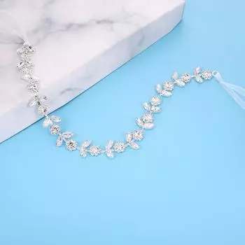 Новый свадебный головной убор ручной работы, повязка на голову с кристаллами подсолнечника, простые аксессуары для свадебных волос серебряный