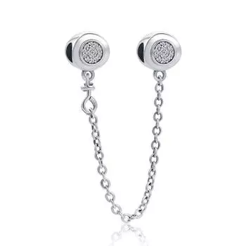 Новый сверкающий прозрачный цветок, защитная цепочка, подвеска из бисера, подходит для оригинального модного браслета, кулон, ювелирные изделия своими руками для женщин