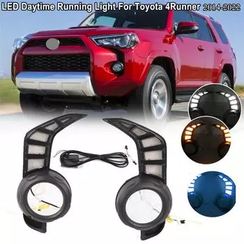 Новый светодиодный ДХО дневной ходовой свет противотуманные фары указатель поворота для 14-22 Toyota 4Runner