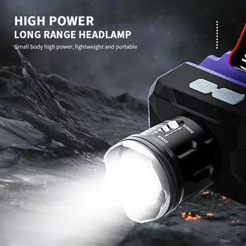 Новый светодиодный мощный налобный фонарь с USB-перезаряжаемым датчиком движения, портативный налобный фонарь для рыбалки, кемпинга, работы
