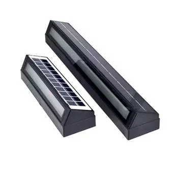 Новый светодиодный настенный светильник на солнечной батарее с литиевой батареей 3,7 В 2200 мАч IP65, водонепроницаемый, для улицы, в современном стиле минимализма, для крыльца, сада, освещения Pure White 6000K