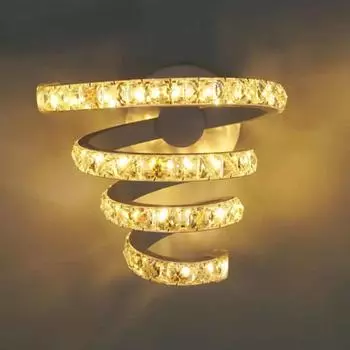 Новый светодиодный настенный светильник Nordic Crystal для внутреннего декоративного освещения спальни 20W белый