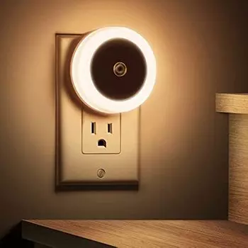 Новый светодиодный ночник EU US UK Plug Smart Light Control Round Энергосберегающие настенные светильники у кровати для дома, прихожей, тропинки, лидер продаж US теплый белый