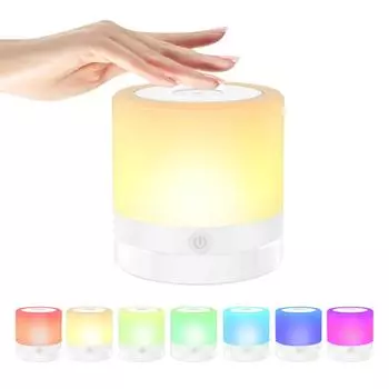 Новый светодиодный ночник с сенсорным управлением, портативный USB-питание, меняющий цвет, лампа для спальни, гостиной белый