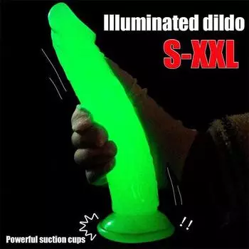 Новый светящийся в темноте имитационный фаллический реалистичный женский пенис с присосками, большие пары, эротические секс-игрушки для взрослых, мужские игрушки S