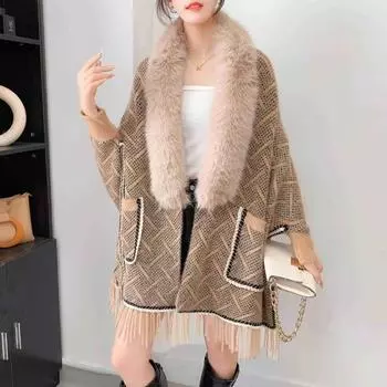 Новый свитер куртка вязаный кардиган верхняя накидка осенне-зимняя шаль шарф топ для женщин one size белый