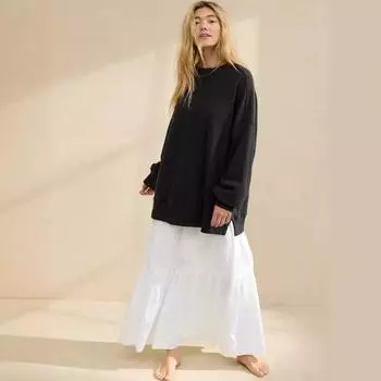 Новый свитер свободный повседневный топ с круглым вырезом для поездок на работу женская одежда S вино красного