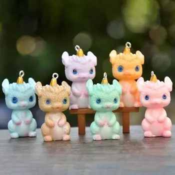 Новый талисман года дракона, детеныш дракона из смолы, милый мультяшный зодиакальный кукла, креативный настольный микро-ландшафтный декор, мини-украшения