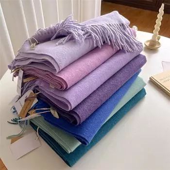 Новый теплый кашемировый шарф для женщин, модное однотонное толстое одеяло из пашмины, шаль, накидка для женщин, буфанда, эшарп, фуляр