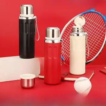 Новый термос большой емкости, горшок с одной кнопкой, эластичная крышка, отделение для чая, уличная высококачественная портативная чашка для воды