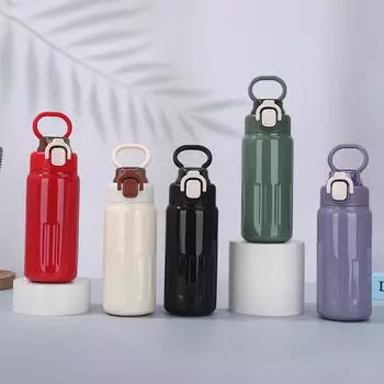 Новый термос из нержавеющей стали с большой емкостью и ручкой, портативный, стильный, мужской и женский спортивный чайник 500ml