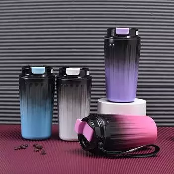 Новый термос из нержавеющей стали с высоким уровнем внешнего вида, американская походная переносная чашка на веревке, удобная чашка для кофе 420ml