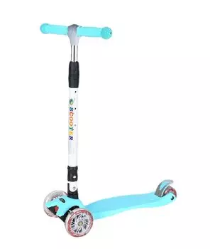 Новый Тип 2 Цветной Складной 3-х колесный с тормозом Kick Skater 3-х колесный детский самокат Easy Skater SCOOTER Игрушка Светящийся детский детский (Свет светло-синий
