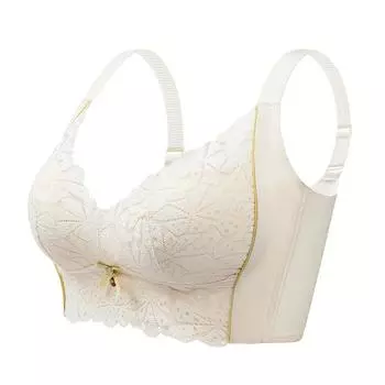 Новый тип регулировки без стального кольца, двойная грудь, маленькая грудь, бюстгальтеры со сборками, дышащее и удобное нижнее белье для среднего возраста 34/75BC